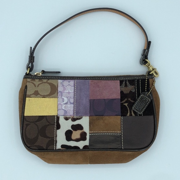 Coach Handbags - Coach patchwork Mini purse Cowprint Purple